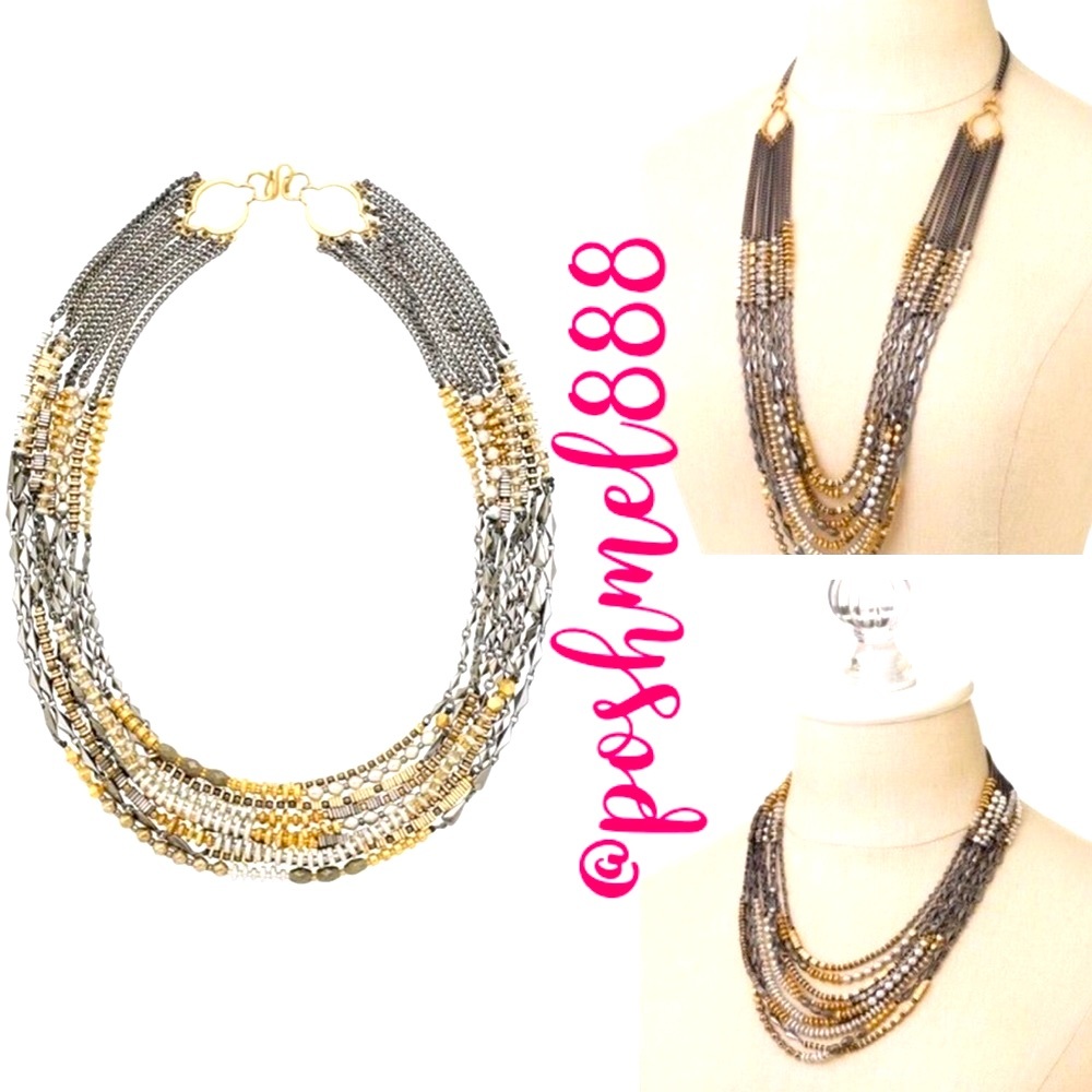 Stella & Dot | Retired Mixed Metal [V] Exotic Relic Statement Necklace